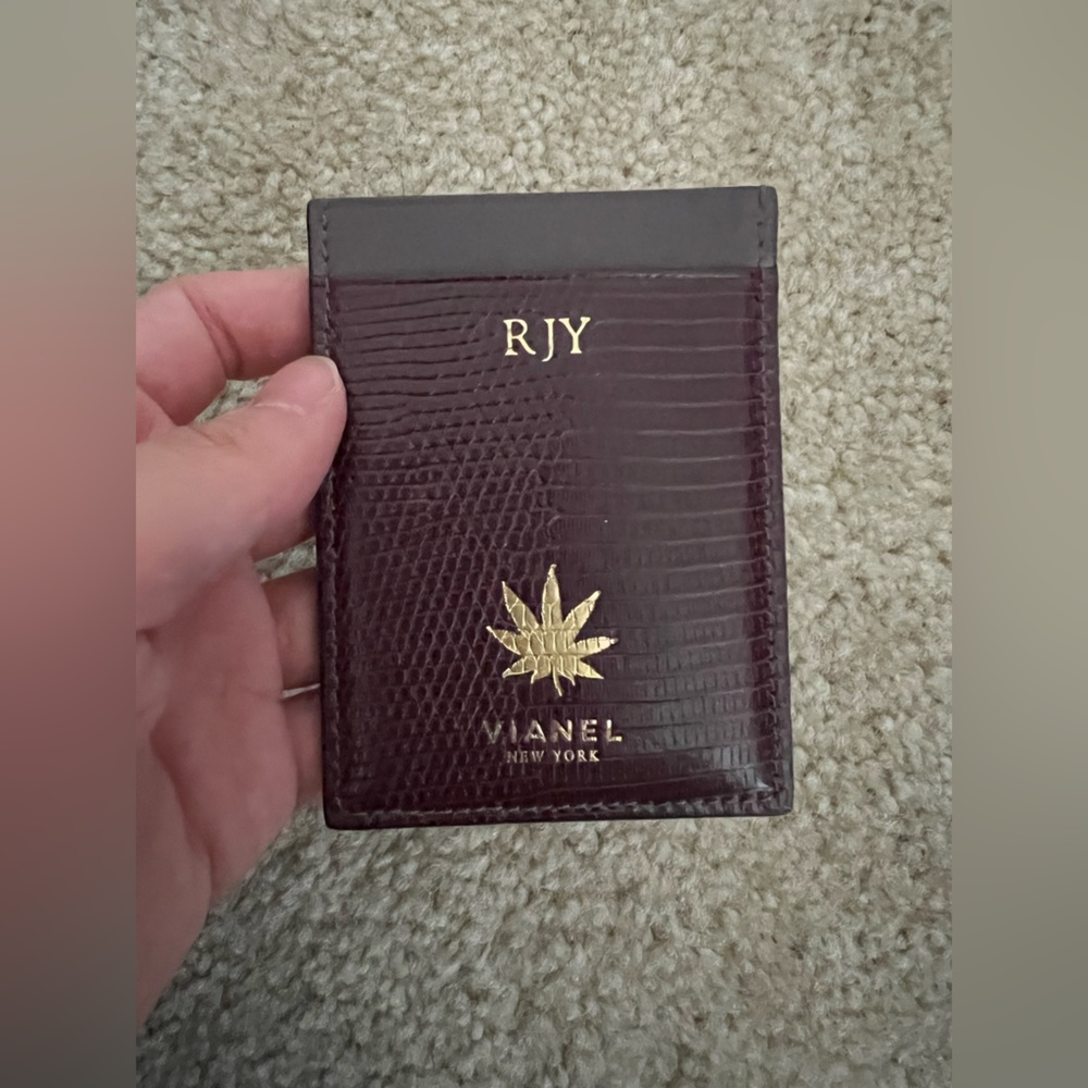 Vianel card holder genuine lizard skin